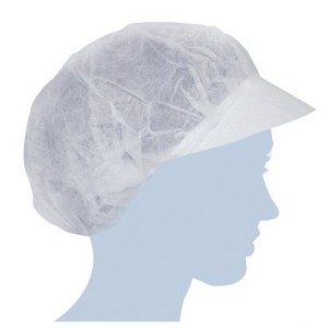 100 CUFFIE BIANCO C/VISIERA