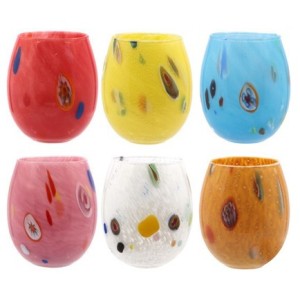 CONFEZIONI N.6 BICCHIERI MURANO ASSORTITI cl.35  - 1536000 | Novalberg