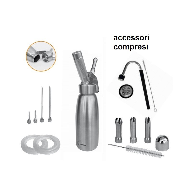 SIFONE PANNA INOX  Lt. 0,5 Hec  - 1659005 | Novalberghiera