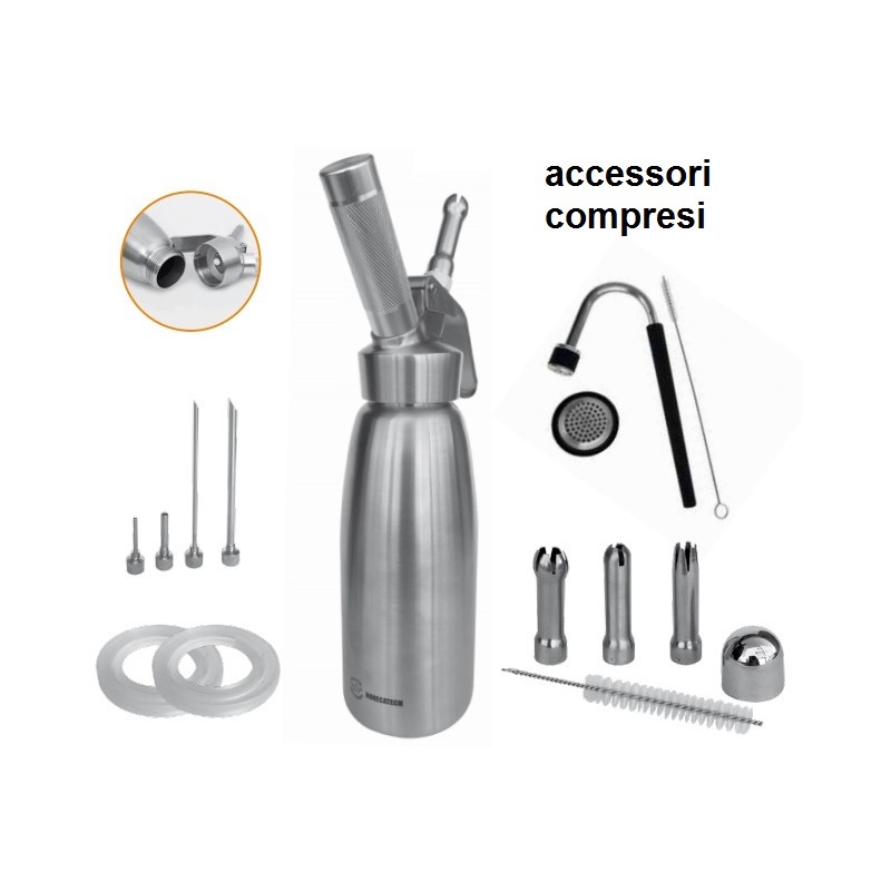 SIFONE PANNA INOX  Lt. 1 Hec  - 1659010 | Novalberghiera