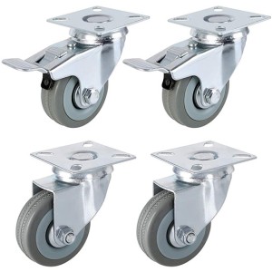 KIT 4 RUOTE ELASTICHE 2 FRENO