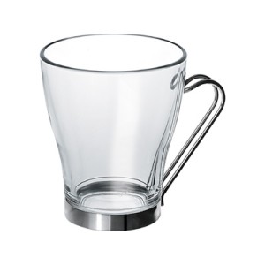 TAZZA THE VETRO MANICO INOX cl.24  - 2439002 | Novalberghiera