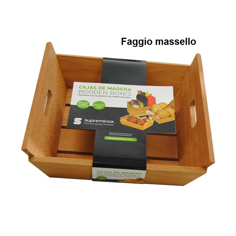 CASSETTA LEGNO cm 21x21x7h  - 723021 | Novalberghiera