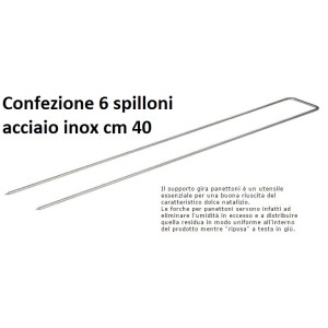 N.6 SPILLONI INOX PANETT.cm 40  - 1202006 | Novalberghiera