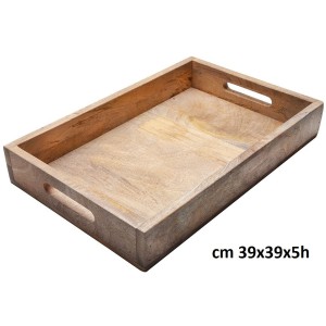 VASSOI LEGNO cm 39x39x5h  - 1102139 | Novalberghiera
