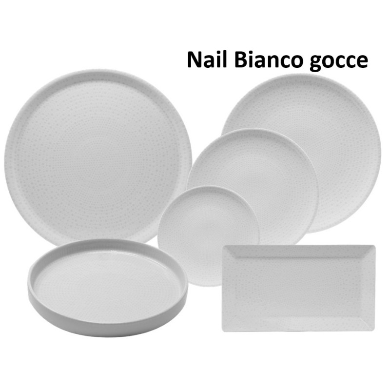 SERIE TAVOLA NAIL BIANCO gocce  - 1696999 | Novalberghiera