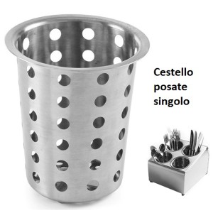 CESTO PORTA POSATE INOX  - 1821010 | Novalberghiera