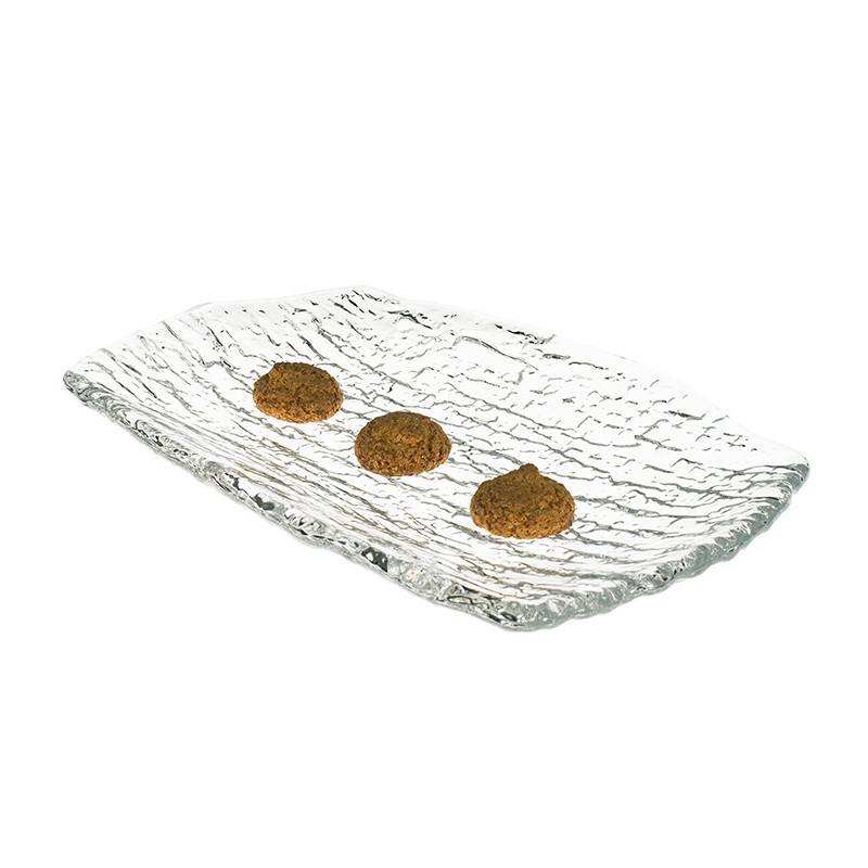 PIATTO VETRO PAROS cm 27x16  - 7001011 | Novalberghiera