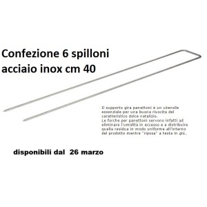 N.6 SPILLONI INOX PANETT.cm 40  - 1202006 | Novalberghiera