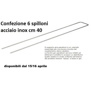 N.6 SPILLONI INOX PANETT.cm 40  - 1202006 | Novalberghiera