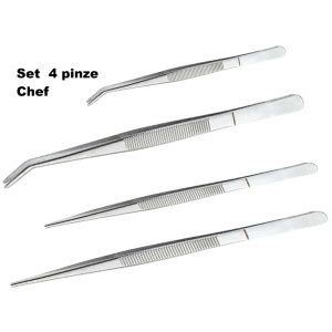 SET 4 PINZE CHEF INOX  - 3585000 | Novalberghiera