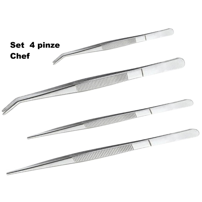 SET 4 PINZE CHEF INOX  - 3585000 | Novalberghiera