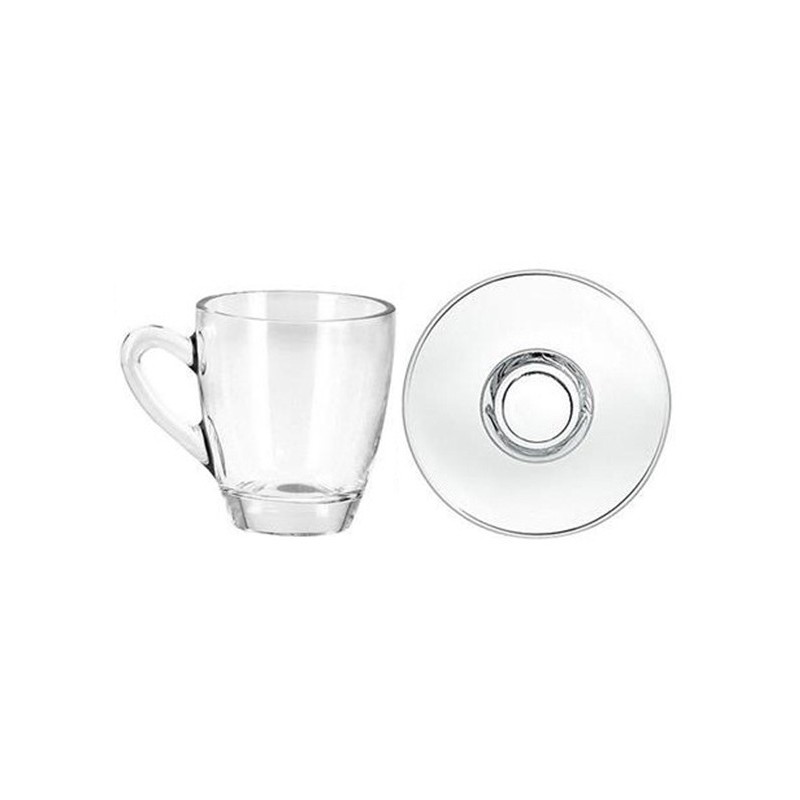 CONFEZIONE N.4 TAZZE DOMINO CON PIATTINO cl.13  - 1890001 | Novalbergh