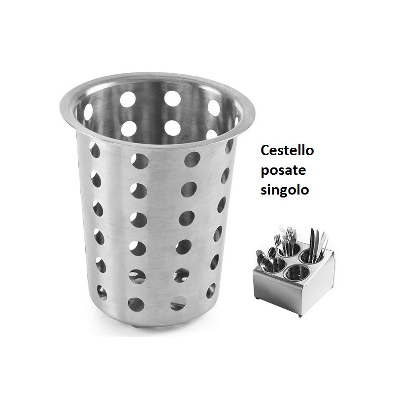 CESTO PORTA POSATE INOX  - 1821010 | Novalberghiera