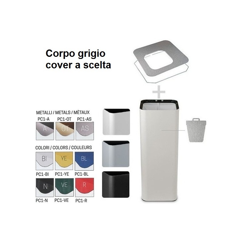 GETTACARTA PURE Lt.60 GR/INOX  - 1569000 | Novalberghiera