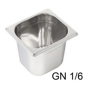 VASCA GN INOX 1/6 cm17,6x16x15h  - 3086015 | Novalberghiera