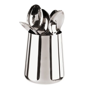 PORTA CUCCHIAINI INOX Øcm 6x9h  - 581010 | Novalberghiera