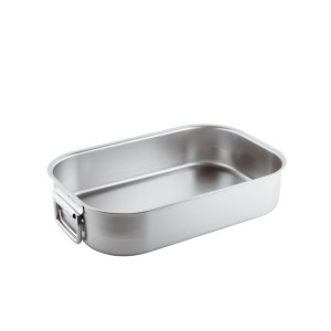 TEGLIA RETT INOX cm40x26x9h  - 1927040 | Novalberghiera