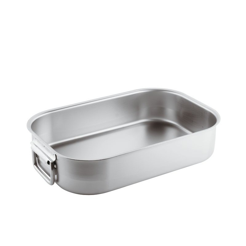 TEGLIA RETT INOX cm45x30x9h  - 1927045 | Novalberghiera