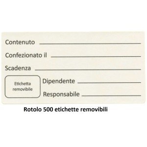 N.500 ETICHETTE REMOVIBILI  - 1150000 | Novalberghiera