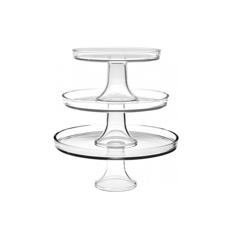 SET 3 ALZATE VETRO cm 32/27/22  - 6132 | Novalberghiera