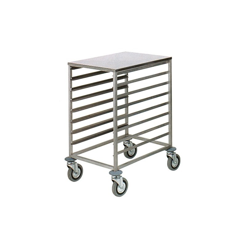 CARRELLO INOX 8 TEGLIE GN 53x32  - 999010 | Novalberghiera