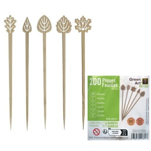 N.200 SPIEDI BAMBOO FOGLIE cm 10  - 3906012 | Novalberghiera