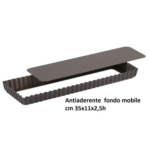 TORTIERA RETT.cm35x11 fondo mobile  - 1723000 | Novalberghiera