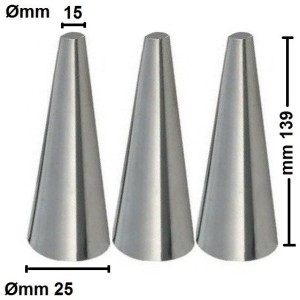 N.10 CANNOLI CONICI mmØ10÷25x139