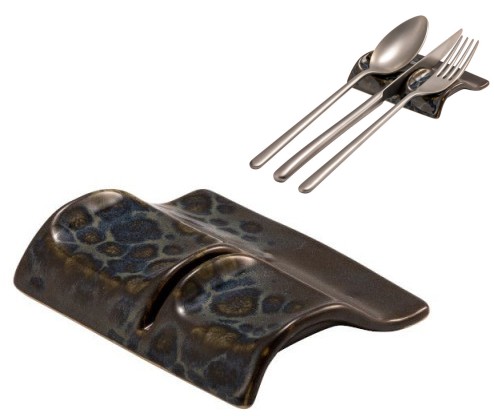 Poggiaposate con taglio per coltello in acciaio inox cm 9x3 441360 - RGMania