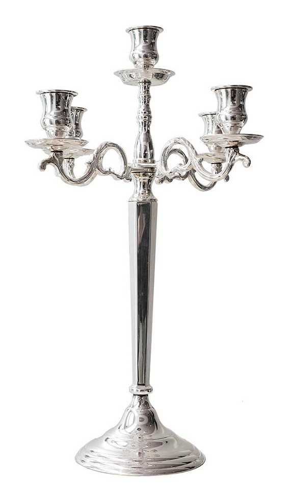 CANDELAB SILVER PL.5F.cm75h|Novalberghiera