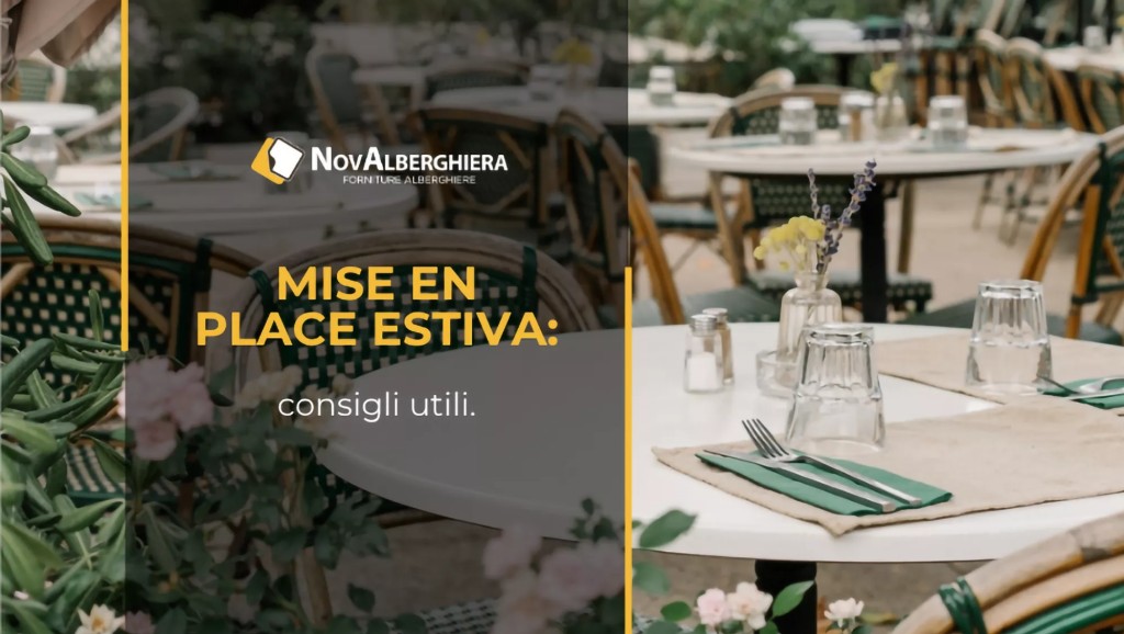 Mise en place estiva: piatti, bicchieri e posate per il servizio all'aperto